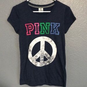 Pink by Victorious Secret peace sign shirt.